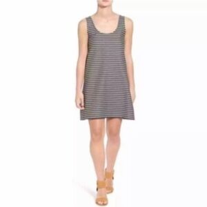 Madewell Effortless Striped Tank Dress Dark Gray White Style F2249 Sz M